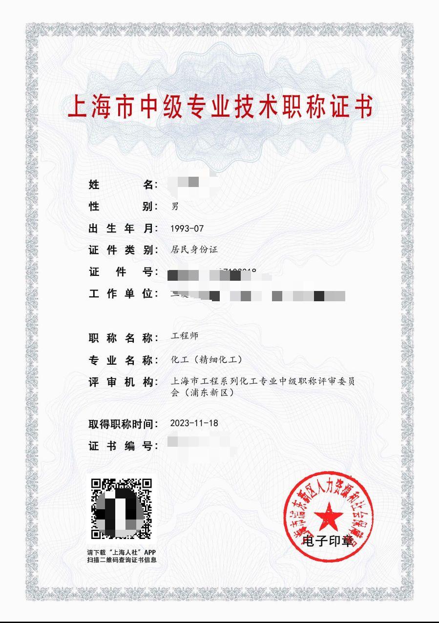 2023年浦东机电中级职称 化工（精细化工）.jpg